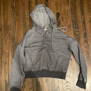 Free People Lace Up Hoodie